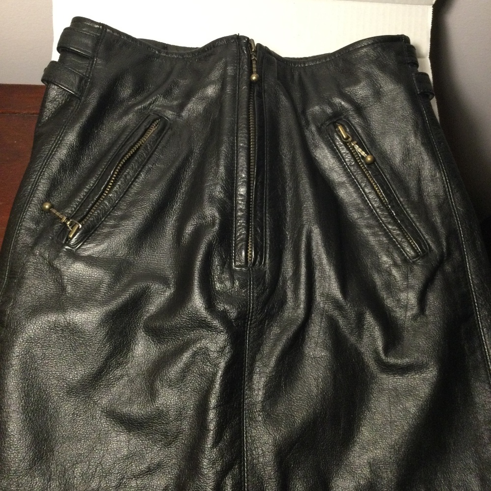 Diesel Black Leather Mini Skirt from 1990s